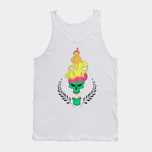 Skull Head Burn Color Tank Top